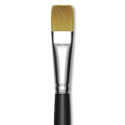 Trekell Synthetic Gold Taklon Brush - Bright, Short Handle, Size 20, close-up