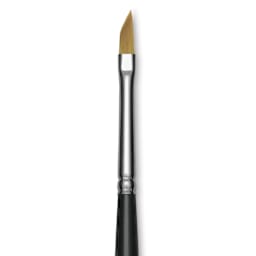 Trekell Synthetic Gold Taklon Brush - Dagger, Short Handle, Size 1/8", close-up