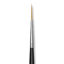 Trekell Synthetic Gold Taklon Brush - Script/Rigger, Short Handle, Size 5/0, close-up
