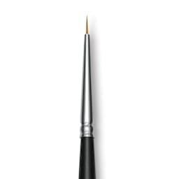 Trekell Synthetic Gold Taklon Brush - Round, Long Handle, Size 20/0, close-up