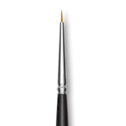 Trekell Synthetic Gold Taklon Brush - Round, Long Handle, Size 10/0, close-up
