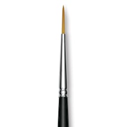 Trekell Synthetic Gold Taklon Brush - Liner, Long Handle, Size 2, close-up