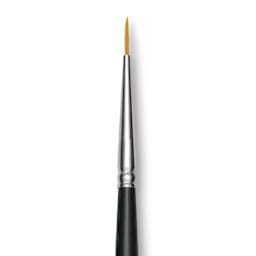 Trekell Synthetic Gold Taklon Brush - Liner, Long Handle, Size 10/0, close-up