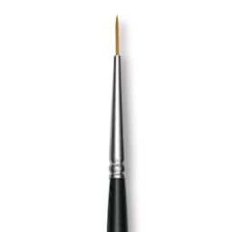 Trekell Synthetic Gold Taklon Brush - Liner, Long Handle, Size 5/0, close-up