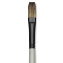 Silver Brush Black Pearl Synthetic Brush - Series 6401, Flat, Size 8, Long Handle, close-up