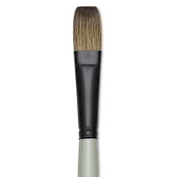 Silver Brush Black Pearl Synthetic Brush - Series 6401, Flat, Size 10, Long Handle, close-up