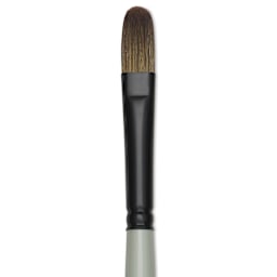 Silver Brush Black Pearl Synthetic Brush - Series 6403, Filbert, Size 6, Long Handle, close-up