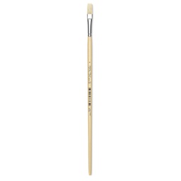 Utrecht Rhenish Pure Hog Bristle Brush - Flat, Size 4, Long Handle