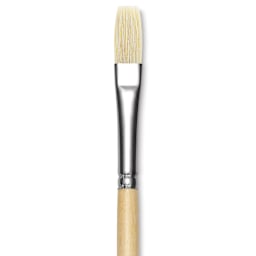 Utrecht Rhenish Pure Hog Bristle Brush - Flat, Size 5, Long Handle