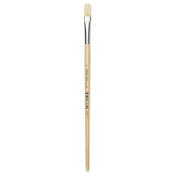 Utrecht Rhenish Pure Hog Bristle Brush - Flat, Size 6, Long Handle