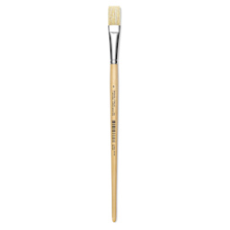 Utrecht Rhenish Pure Hog Bristle Brush - Flat, Size 8, Long Handle