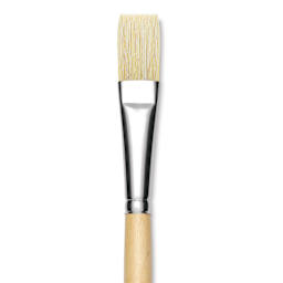 Utrecht Rhenish Pure Hog Bristle Brush - Flat, Size 8, Long Handle