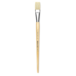 Utrecht Rhenish Pure Hog Bristle Brush - Flat, Size 12, Long Handle