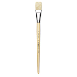 Utrecht Rhenish Pure Hog Bristle Brush - Flat, Size 14, Long Handle