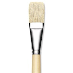 Utrecht Rhenish Pure Hog Bristle Brush - Flat, Size 14, Long Handle