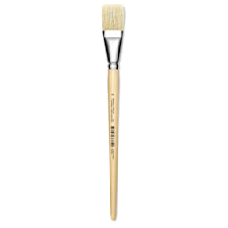 Utrecht Rhenish Pure Hog Bristle Brush - Flat, Size 16, Long Handle