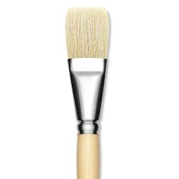 Utrecht Rhenish Pure Hog Bristle Brush - Flat, Size 16, Long Handle