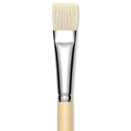 Utrecht Rhenish Pure Hog Bristle Brush - Bright, Size 10, Long Handle, close up