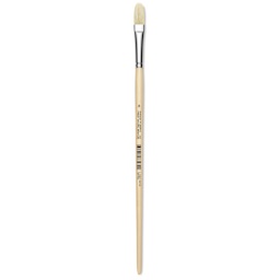 Utrecht Rhenish Pure Hog Bristle Brush - Filbert, Size 8, Long Handle