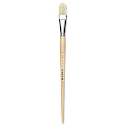 Utrecht Rhenish Pure Hog Bristle Brush - Filbert, Size 12, Long Handle