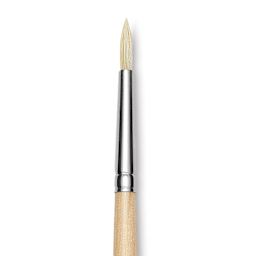 Utrecht Rhenish Pure Hog Bristle Brush - Round, Size 2, Long Handle