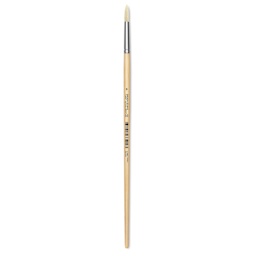 Utrecht Rhenish Pure Hog Bristle Brush - Round, Size 6, Long Handle