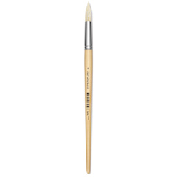Utrecht Rhenish Pure Hog Bristle Brush - Round, Size 12, Long Handle
