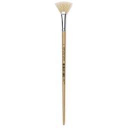 Utrecht Rhenish Pure Hog Bristle Brush - Fan, Size 8, Long Handle (full length)