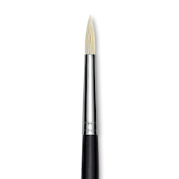 Utrecht Natural Chungking Pure Bristle Brush - Round, Size 4, Long Handle, Close-up
