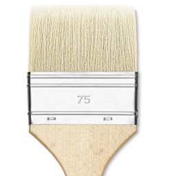 Utrecht Rhenish Pure Hog Bristle Brush - Extra Large Flat, Size 3", Long Handle