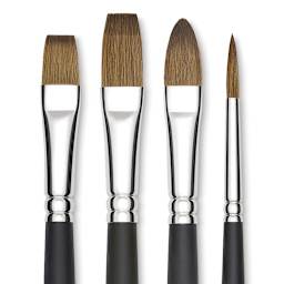 Blick Masterstroke Finest Red Sable Brushes, close up of available brush shapes
