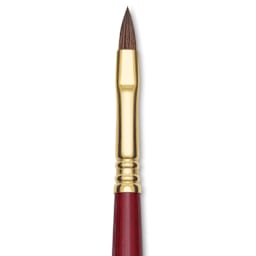 Blick Master Synthetic Kolinsky Brush - Short Handle, Filbert, Size 6, close-up