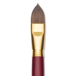 Blick Master Synthetic Kolinsky Brush - Long Handle, Filbert, Size 24, close-up