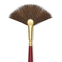 Blick Master Synthetic Kolinsky Brush - Long Handle, Fan, Size 4, close-up