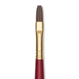 Blick Master Synthetic Kolinsky Brush - Long Handle, Flat, Size 10, close-up