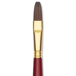 Blick Master Synthetic Kolinsky Brush - Long Handle, Flat, Size 14, close-up