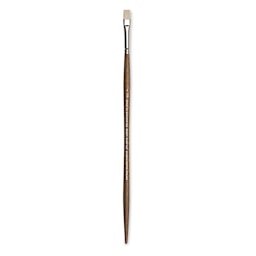 Winsor & Newton Artists' Oil Synthetic Hog Brush - Bright, Size 4, Long Handle (full-length)
