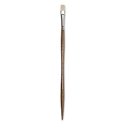 Winsor & Newton Artists' Oil Synthetic Hog Brush - Bright, Size 6, Long Handle (full length)