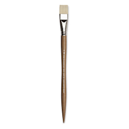 Winsor & Newton Artists' Oil Synthetic Hog Brush - Bright, Size 12, Long Handle (full length)