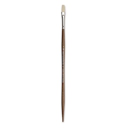 Winsor & Newton Artists' Oil Synthetic Hog Brush - Flat, Size 4, Long Handle (full length)
