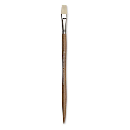 Winsor & Newton Artists' Oil Synthetic Hog Brush - Flat, Size 8, Long Handle (full length)