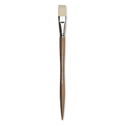 Winsor & Newton Artists' Oil Synthetic Hog Brush - Flat, Size 12, Long Handle (full length)