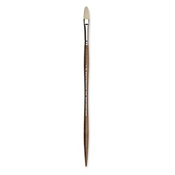 Winsor & Newton Artists' Oil Synthetic Hog Brush - Filbert, Size 6, Long Handle (full length)