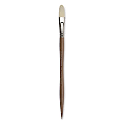 Winsor & Newton Artists' Oil Synthetic Hog Brush - Filbert, Size 10, Long Handle (full length)