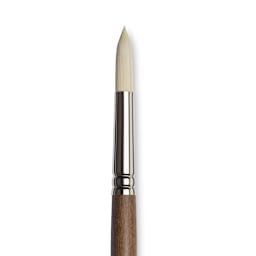 Winsor & Newton Artists' Oil Synthetic Hog Brush - Round, Size 10, Long Handle (close-up)