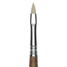 Escoda Futura Synthetic Bristle Brush - Series 5410, Short Filbert, Size 4, Long Handle, close-up