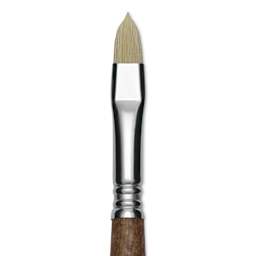 Escoda Futura Synthetic Bristle Brush - Series 5410, Short Filbert, Size 10, Long Handle, close-up