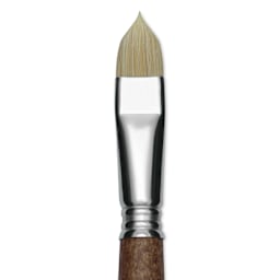 Escoda Futura Synthetic Bristle Brush - Series 5410, Short Filbert, Size 16, Long Handle, close-up