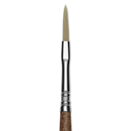 Escoda Futura Synthetic Bristle Brush - Series 5418, Long Filbert, Size 2, Long Handle, close-up
