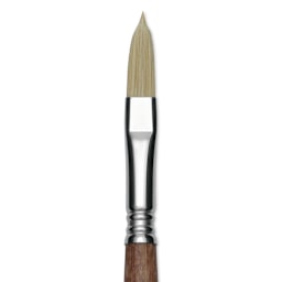 Escoda Futura Synthetic Bristle Brush - Series 5418, Long Filbert, Size 10, Long Handle, close-up